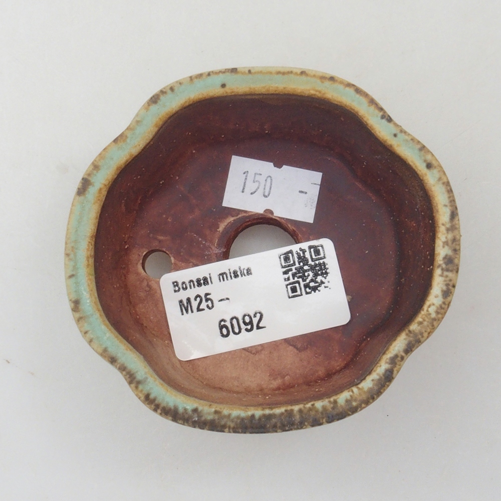 Bonsaischale aus Keramik 7,5 x 7 x 3,5 cm, Farbe Grün
