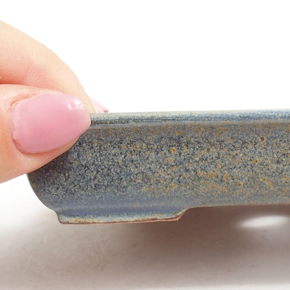 Keramik-Bonsaischale 13 x 11 x 2,5 cm, Farbe grau