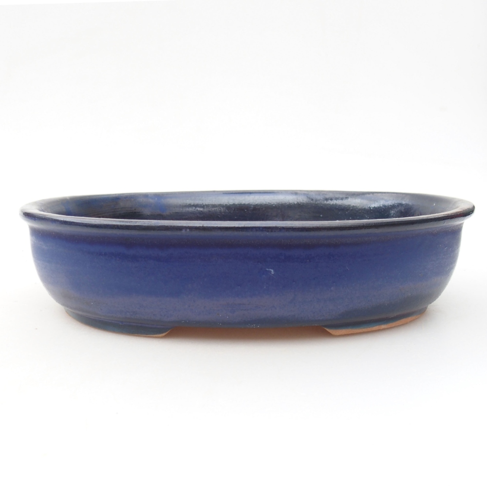 Keramik-Bonsaischale 22 x 17 x 5 cm, Farbe blau