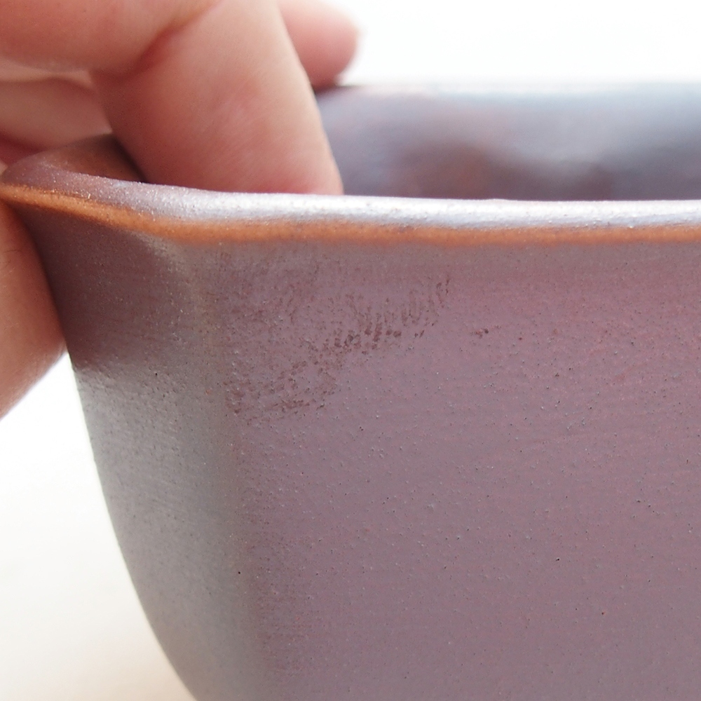 Bonsaischale aus Keramik 10 x 10 x 6 cm, metallfarben