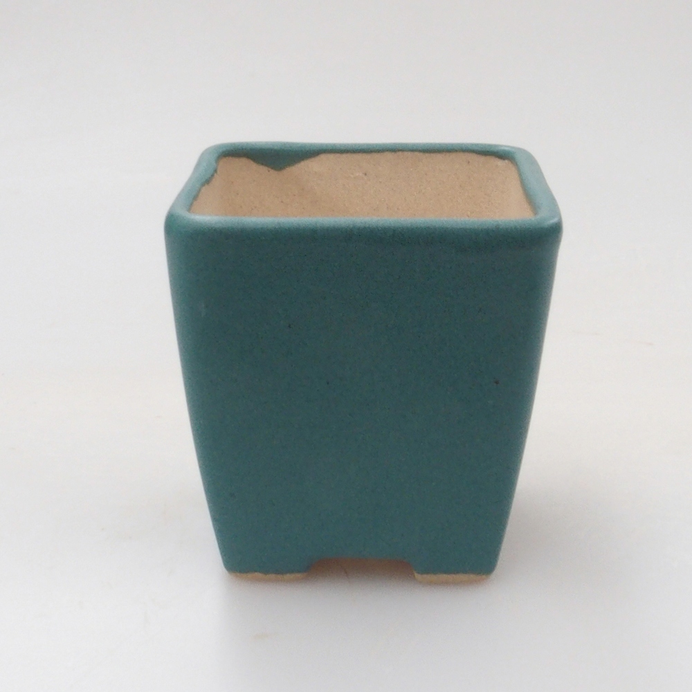 Keramik Bonsai Schale 4,5 x 4,5 x 5 cm, Farbe blau