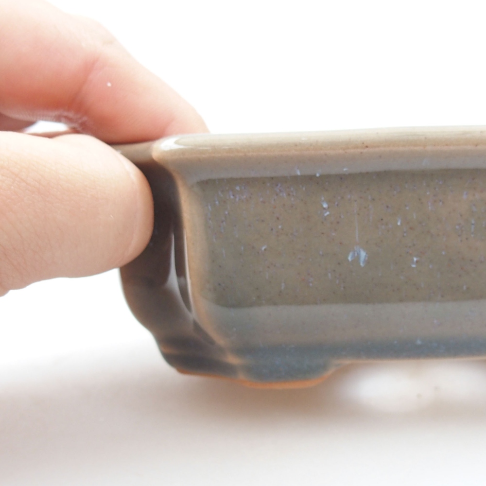 Keramik-Bonsaischale 12 x 9 x 4,5 cm, Farbe  grau