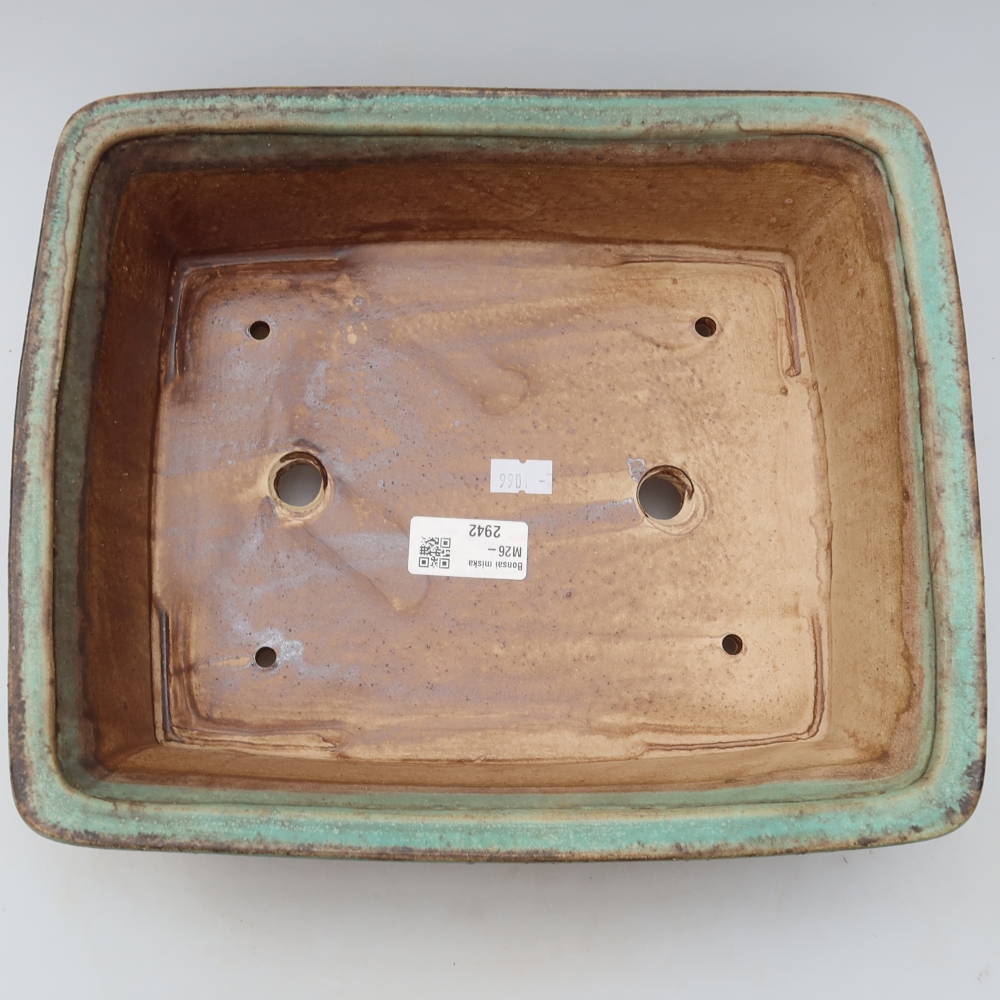 Keramik-Bonsai-Schale, 29,5 x 24 x 8 cm, Farbe: Grün
