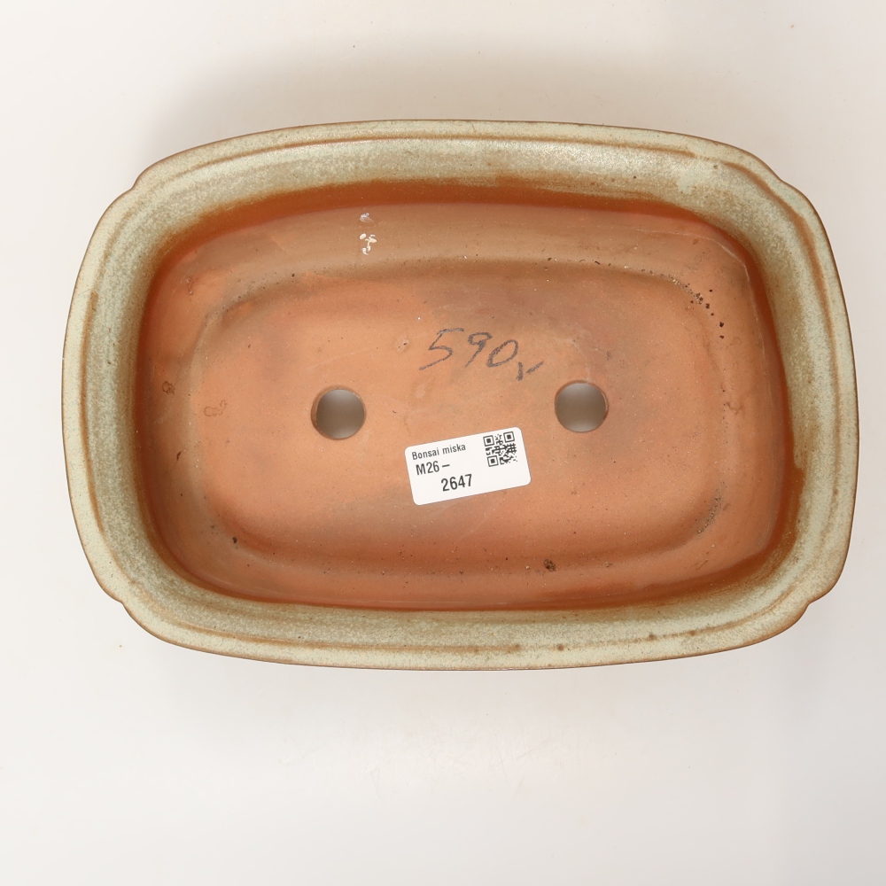 Keramikschale  24,5 x 17,5 x 6 cm , Farbe: Beige