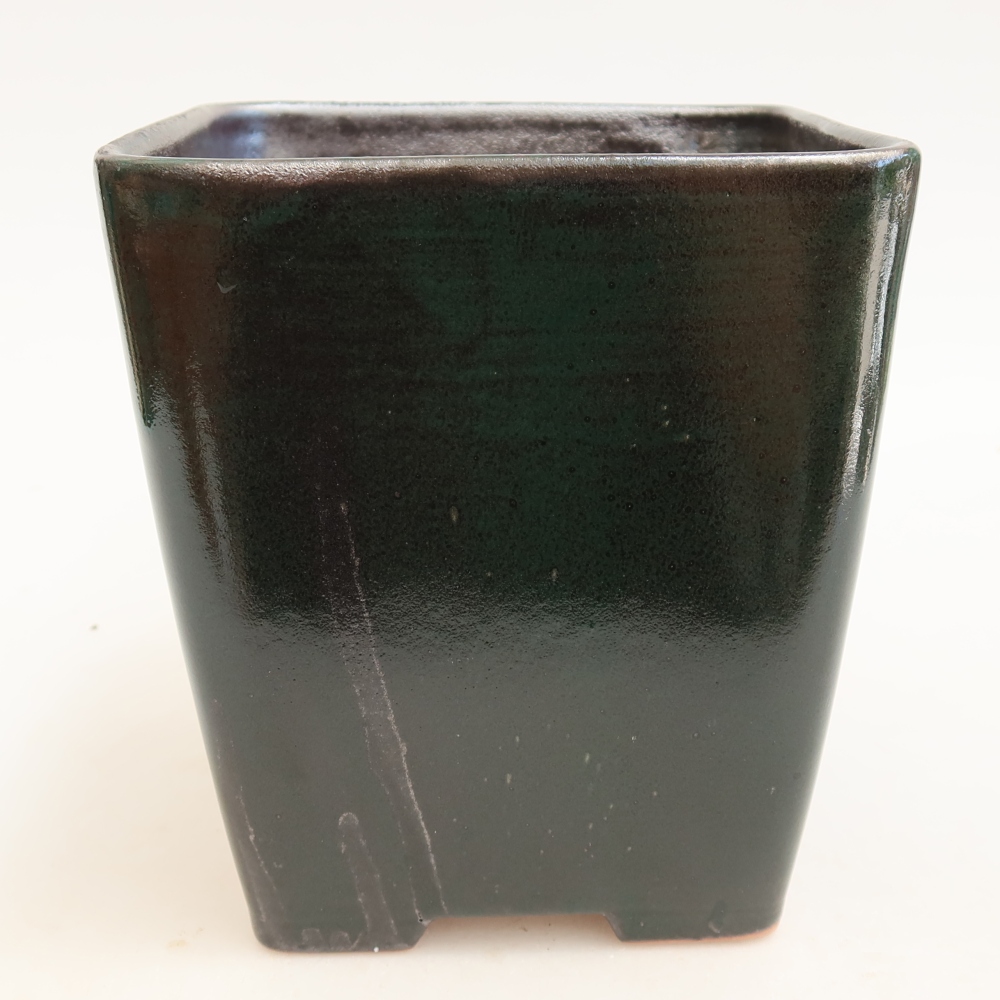 Bonsaischale aus Keramik 13,5 x 13,5 x 15 cm, grün