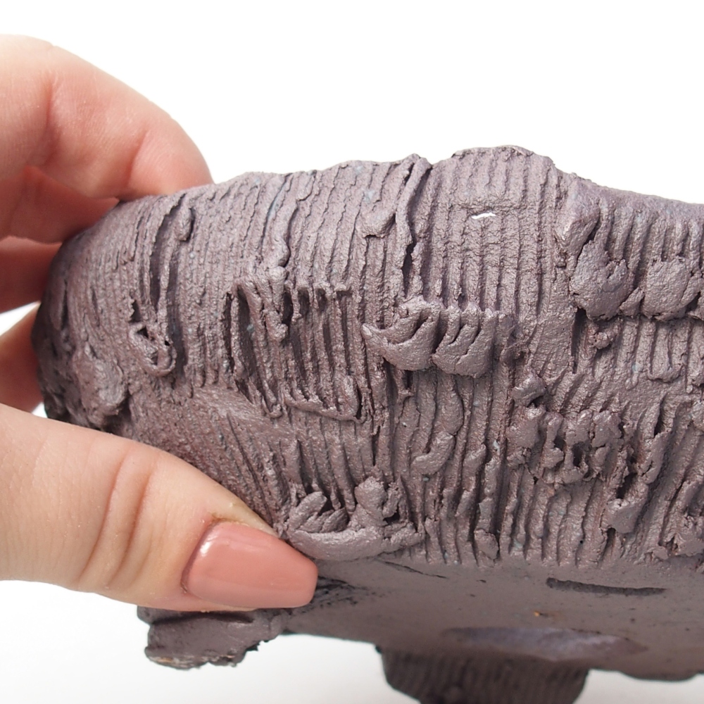 Bonsaischale aus Keramik 17 x 16 x 7 cm, metallfarben