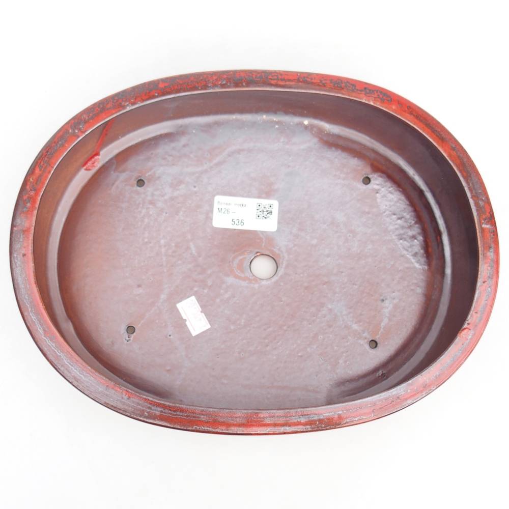 Bonsaischale aus Keramik 27 x 21 x 5 cm, Farbe rot