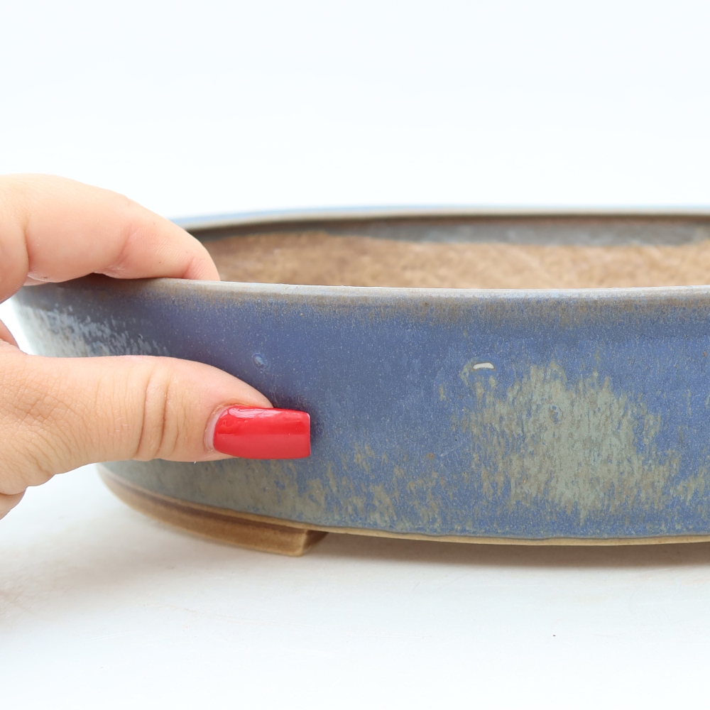 Keramik-Bonsai-Schale, 32 x 28 x 6,5 cm, Farbe: blau