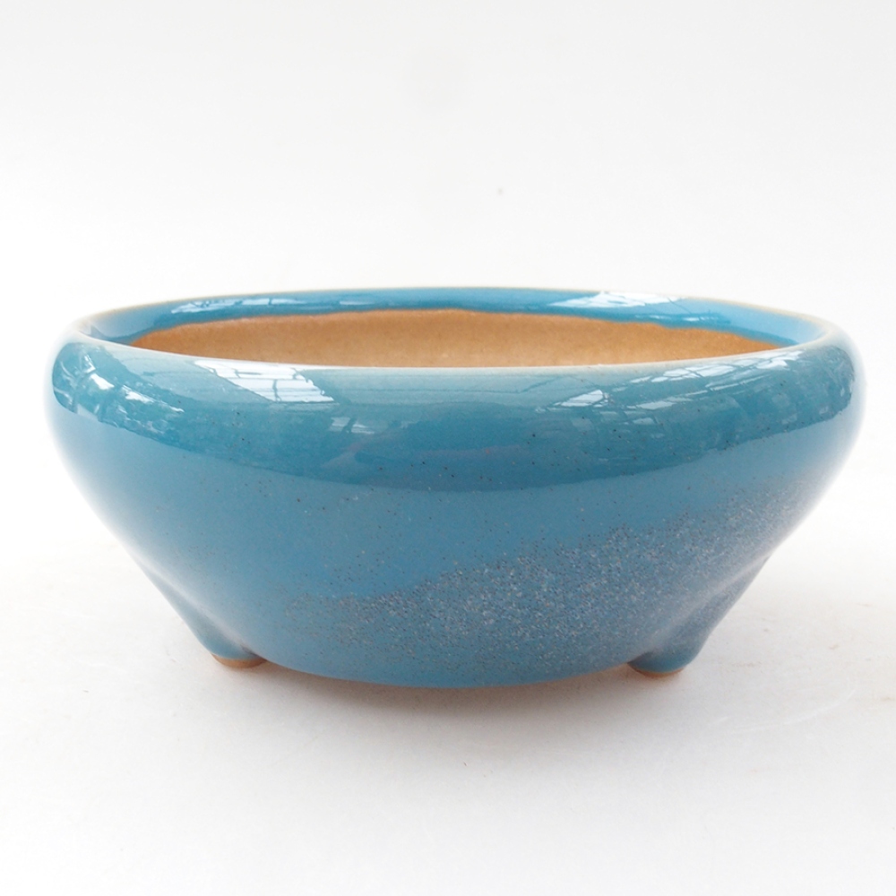 Keramik-Bonsaischale 11 x 11 x 5 cm, Farbe blau