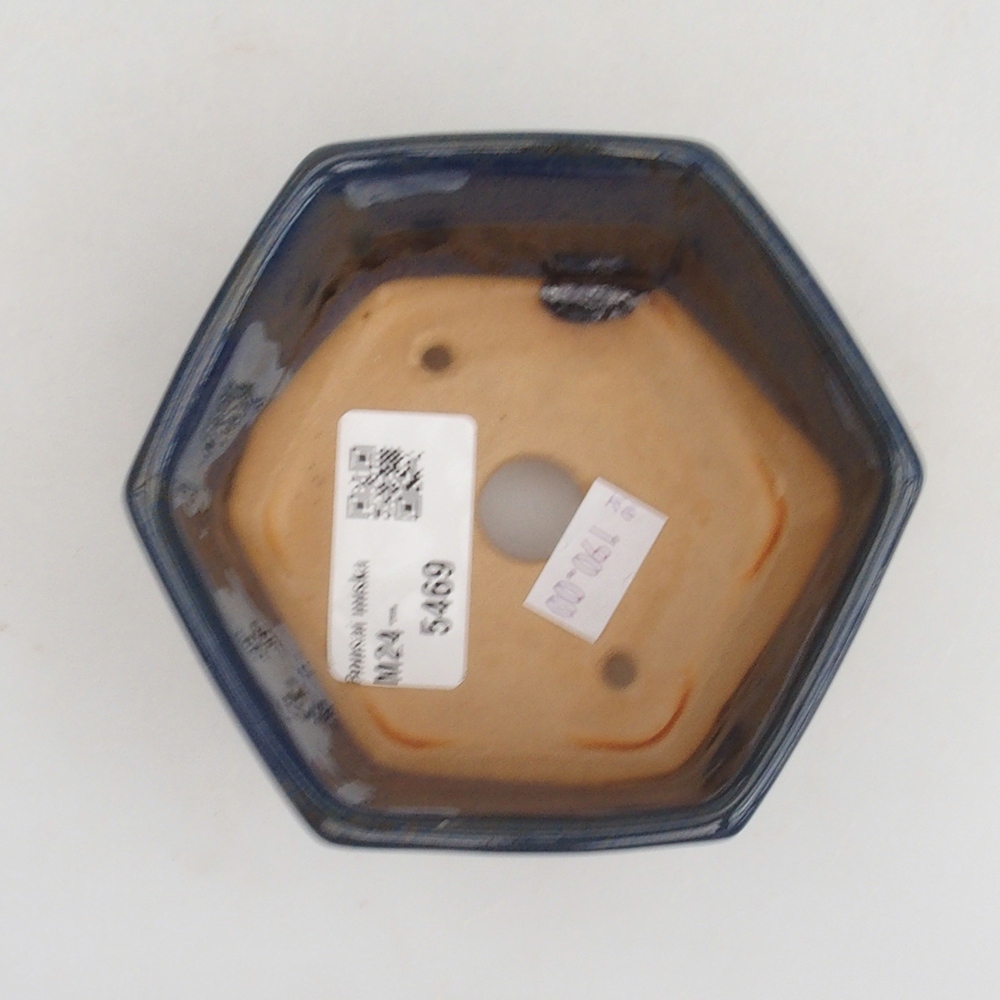 Keramik-Bonsaischale 9,5 x 9 x 4,5 cm, Farbe blau