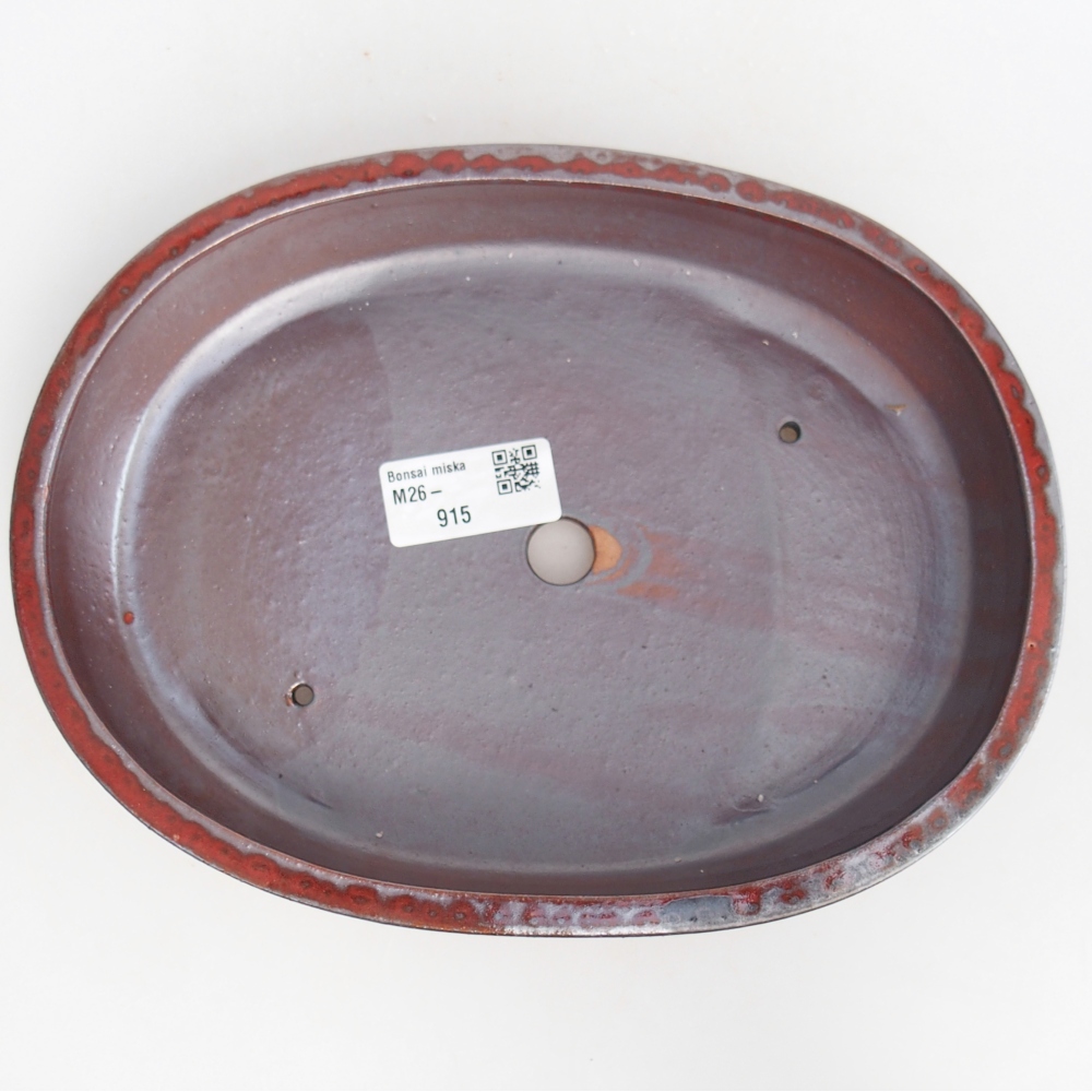 Bonsaischale aus Keramik 22 x 17 x 4 cm, Farbe rot