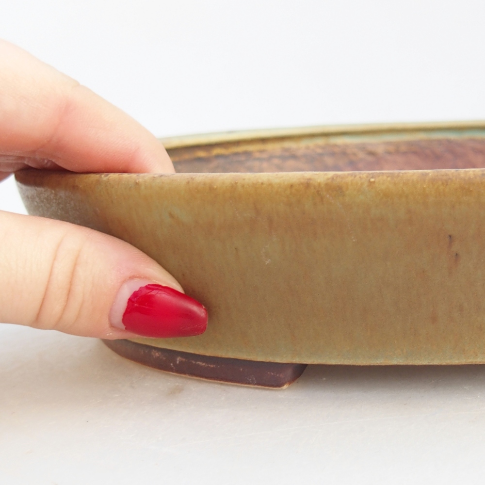 Bonsaischale aus Keramik 23 x 20 x 4,5 cm, grün