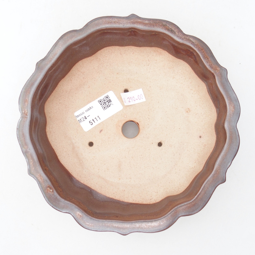 Keramik-Bonsaischale 18,5 x 18,5 x 5 cm, Farbe braun