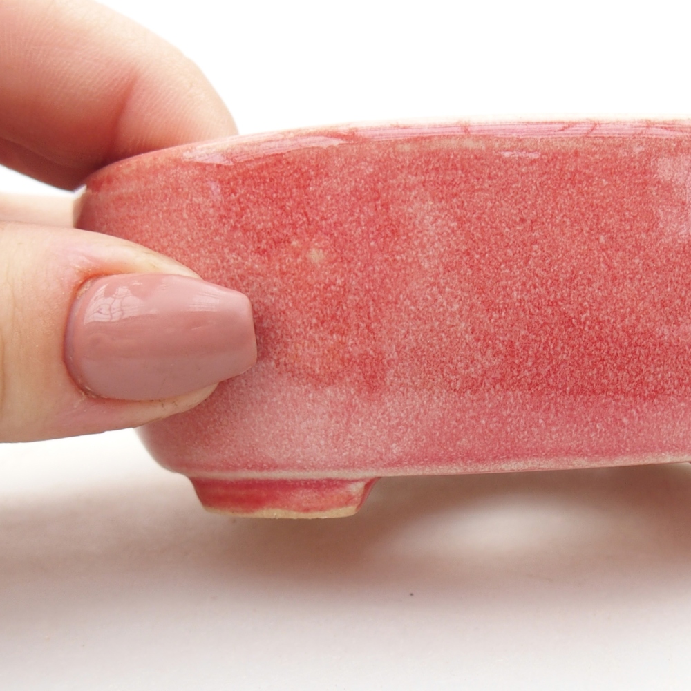 Bonsaischale aus Keramik 9 x 7,5 x 3,5 cm, Farbe rot