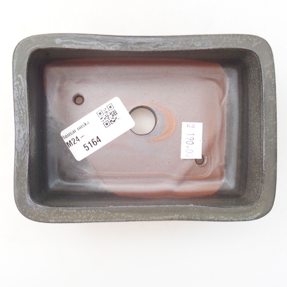 Keramik-Bonsaischale  13,5 x 9,5 x 4,5 cm, Farbe grau