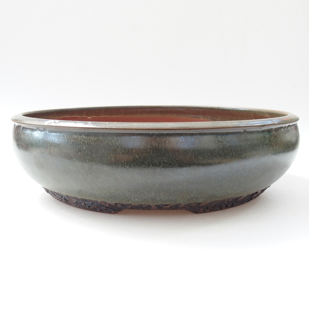 Bonsaischale aus Keramik 26 x 26 x 7 cm, grün