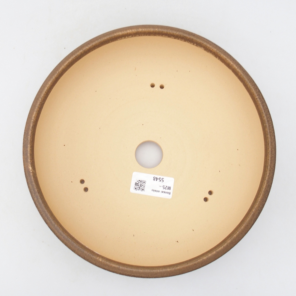 Keramik-Bonsaischale 22 x 22 x 6 cm, Farbe braun