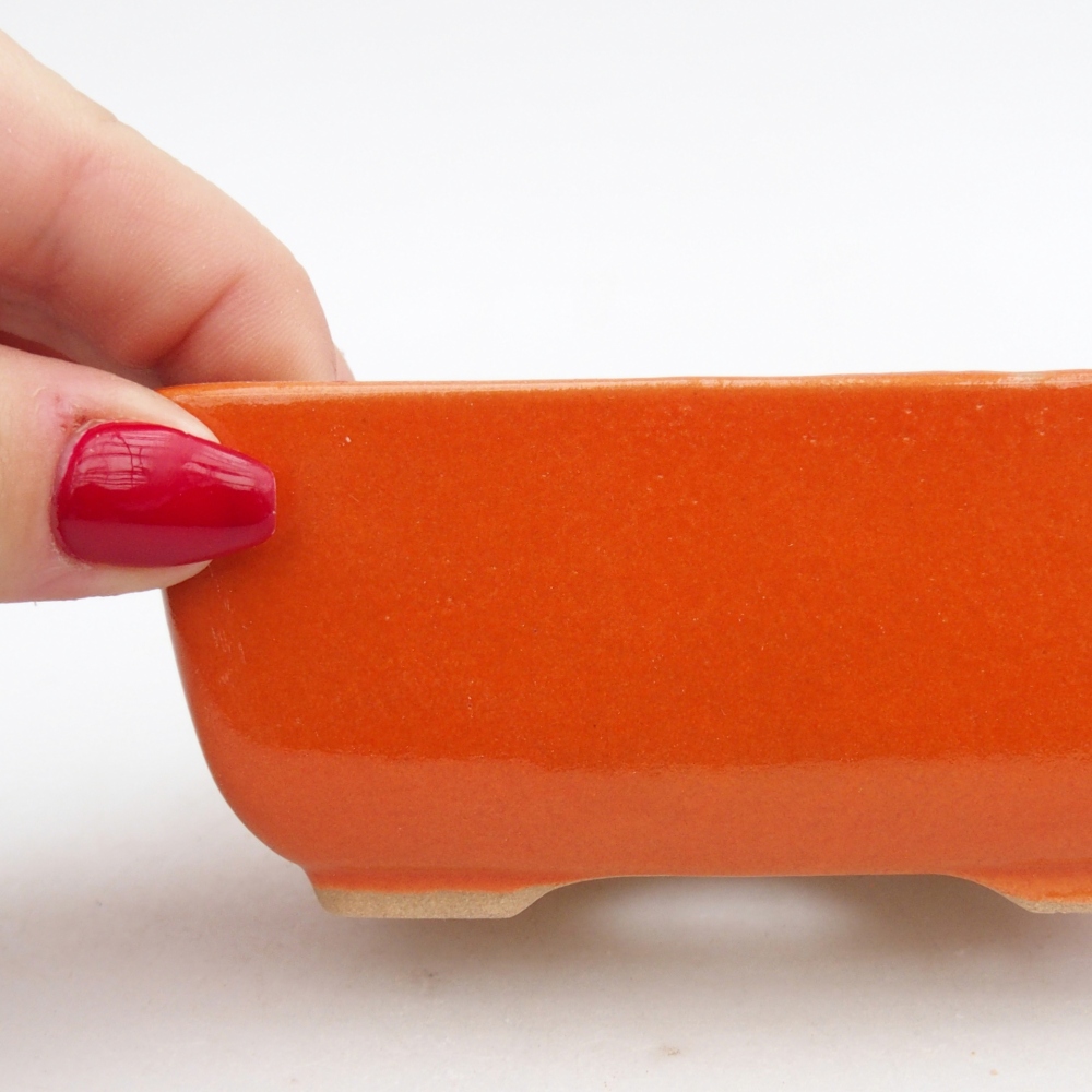 Bonsaischale aus Keramik 10,5 x 7,5 x 4,5 cm, orange