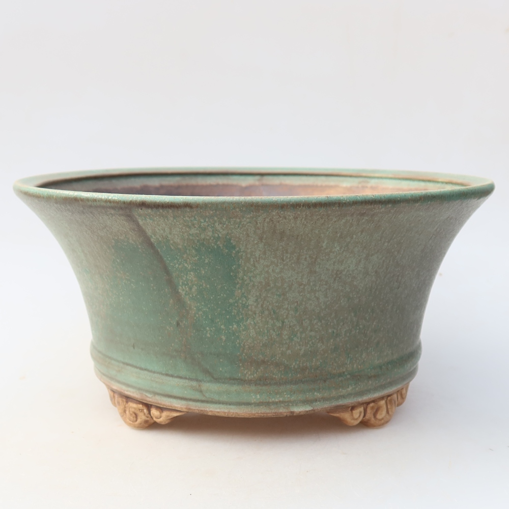 Keramik-Bonsai-Schale 24,5 x 24,5 x 11,5 cm, Farbe: grün