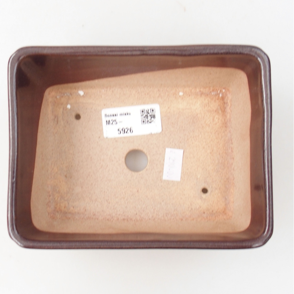 Keramik-Bonsaischale 15,5 x 12 x 6 cm, Farbe braun