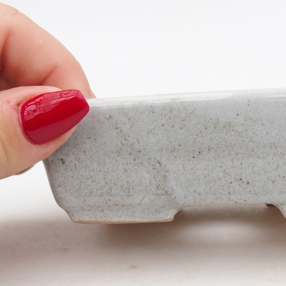 Bonsaischale aus Keramik 10 x 7 x 3 cm, grau