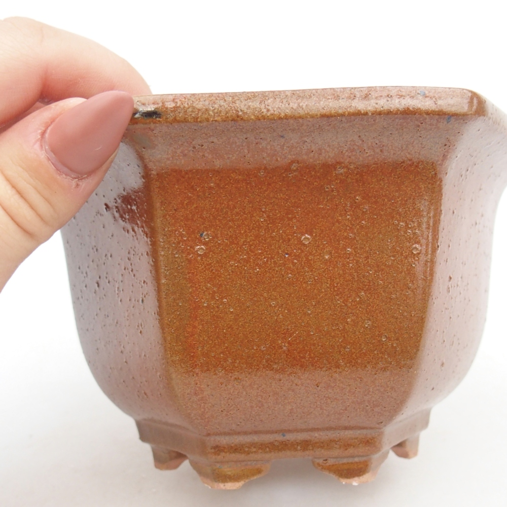 Bonsaischale aus Keramik 13 x 11,5 x 8 cm, braun