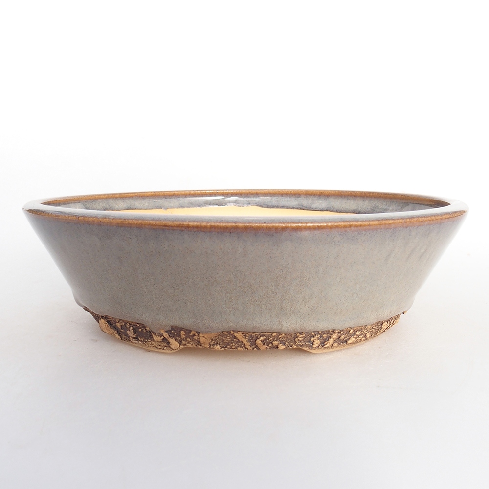Bonsaischale aus Keramik 18 x 18 x 5 cm, grau