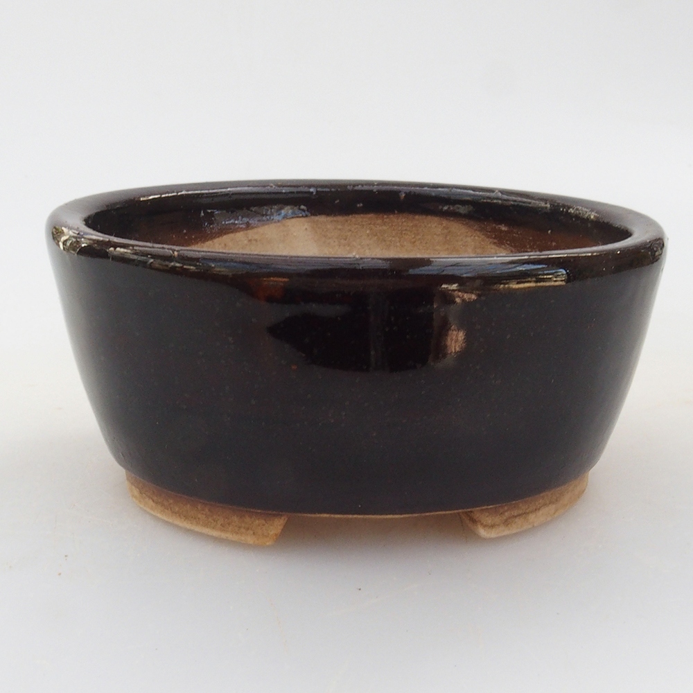 Bonsaischale aus Keramik 10,5 x 9 x 4 cm, Farbe Schwarz