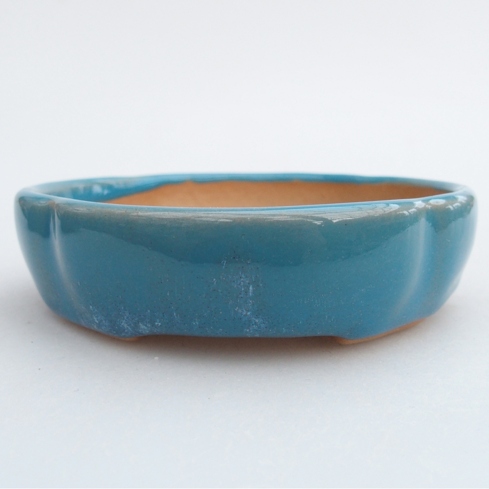 Bonsaischale aus Keramik 11 x 11 x 3 cm, Farbe blau