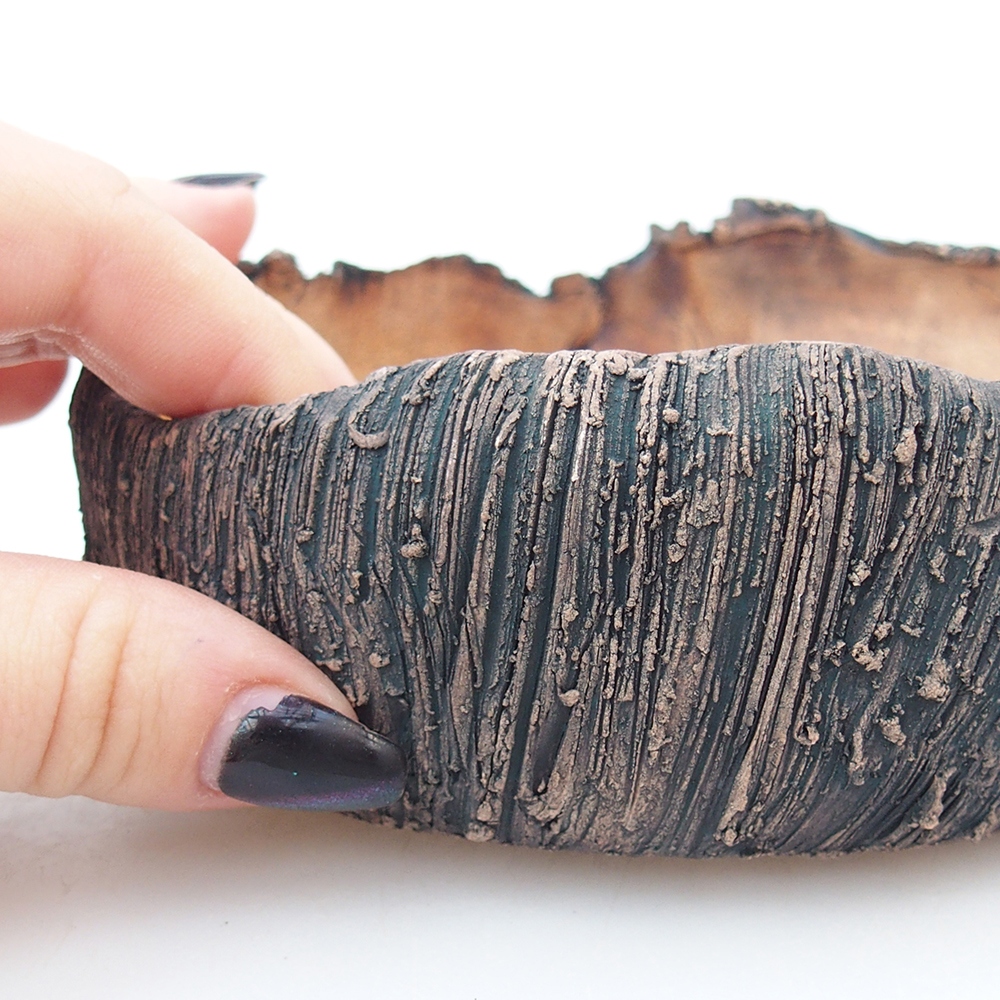 Bonsaischale aus Keramik 13 x 13 x 6 cm, grün