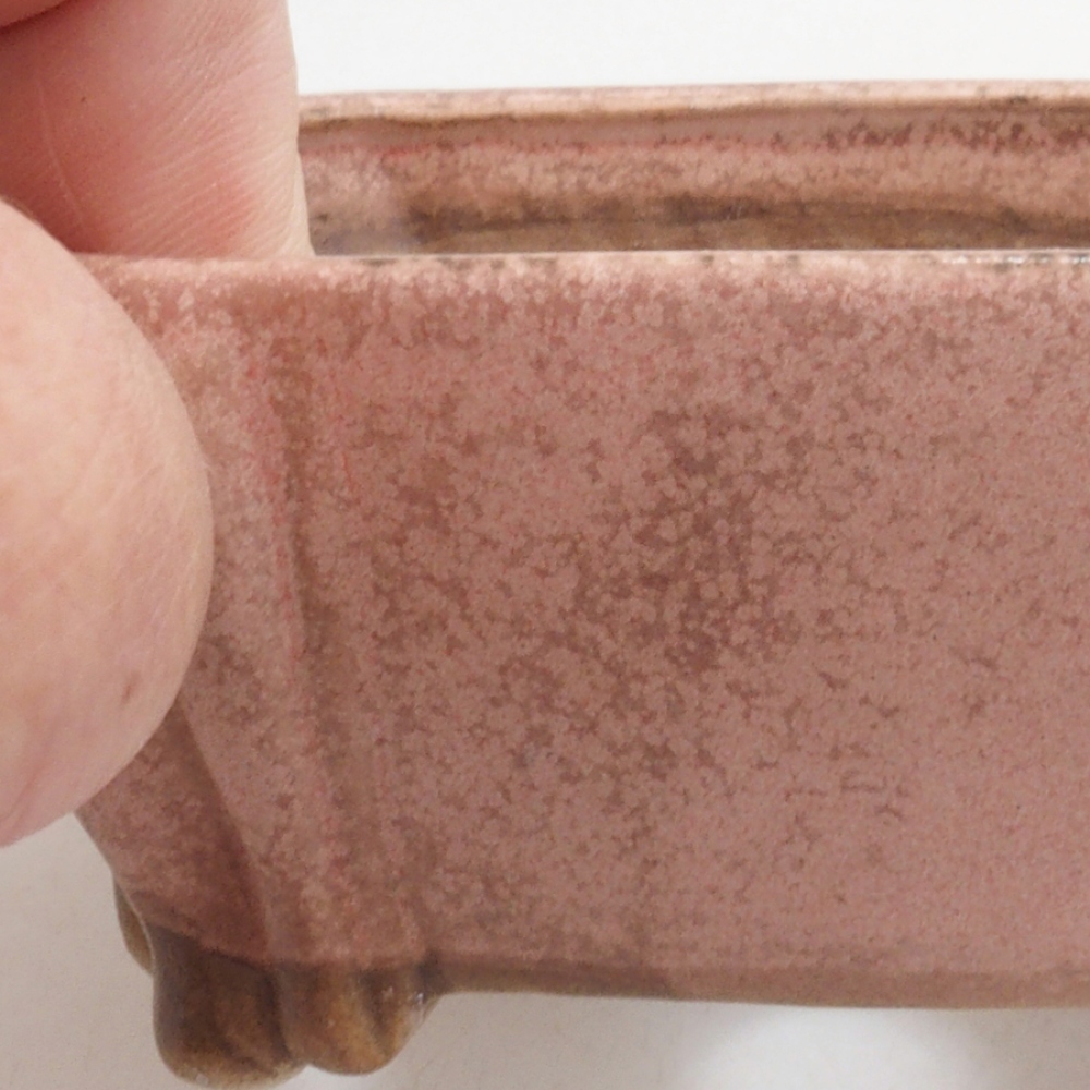 Bonsaischale aus Keramik 10 x 8,5 x 4,5 cm, Farbe rosa