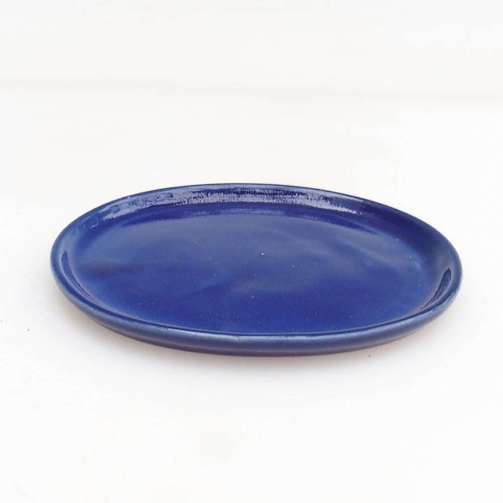 Keramische Untertasse H30 - 12,5 x 10,5 x 1 cm - blau