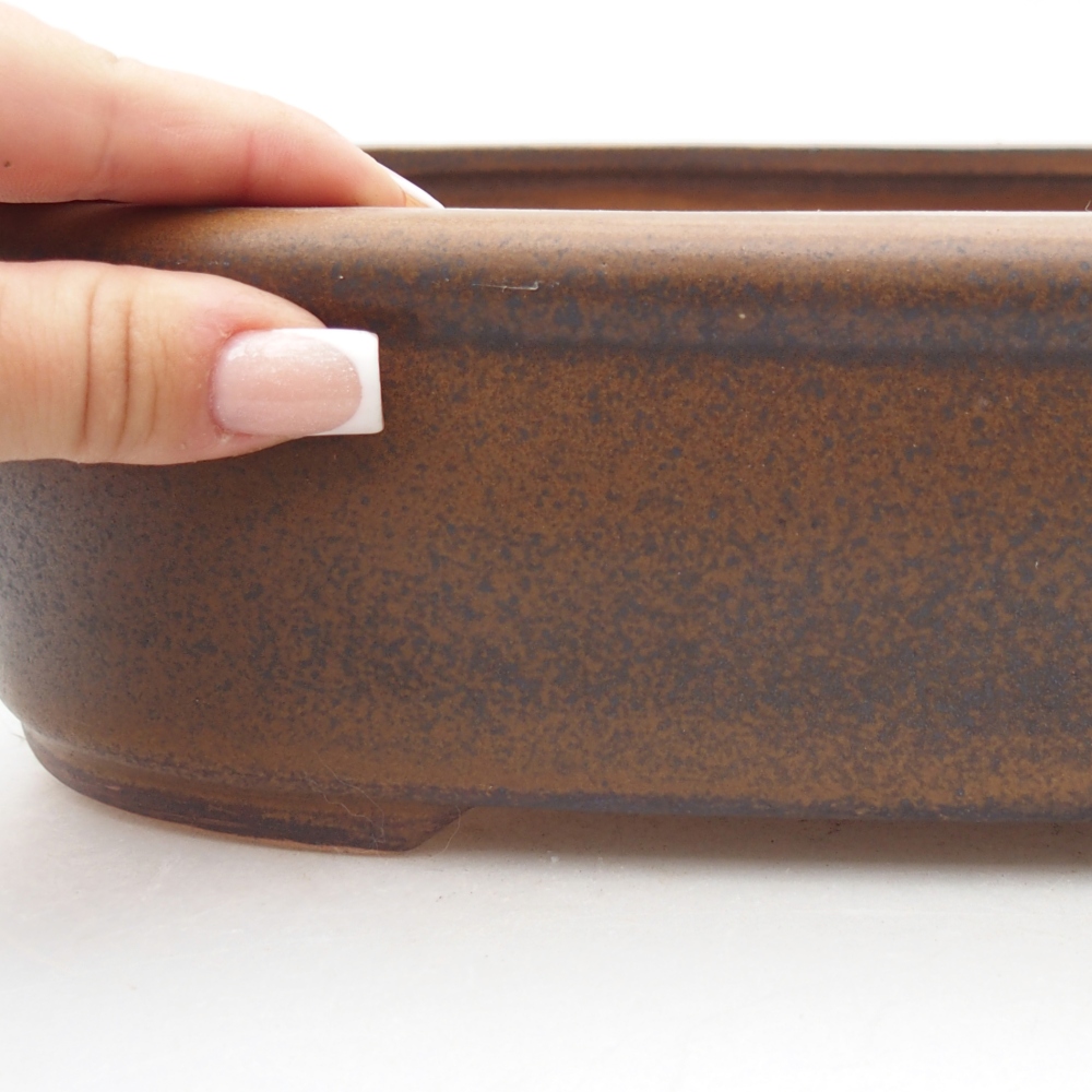 Bonsaischale aus Keramik 32 x 25 x 8 cm, braun