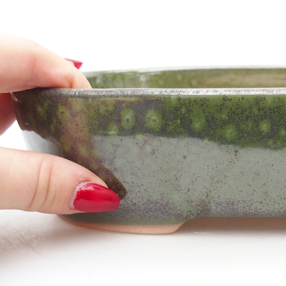 Bonsaischale aus Keramik 22,5 x 17 x 6 cm, grün