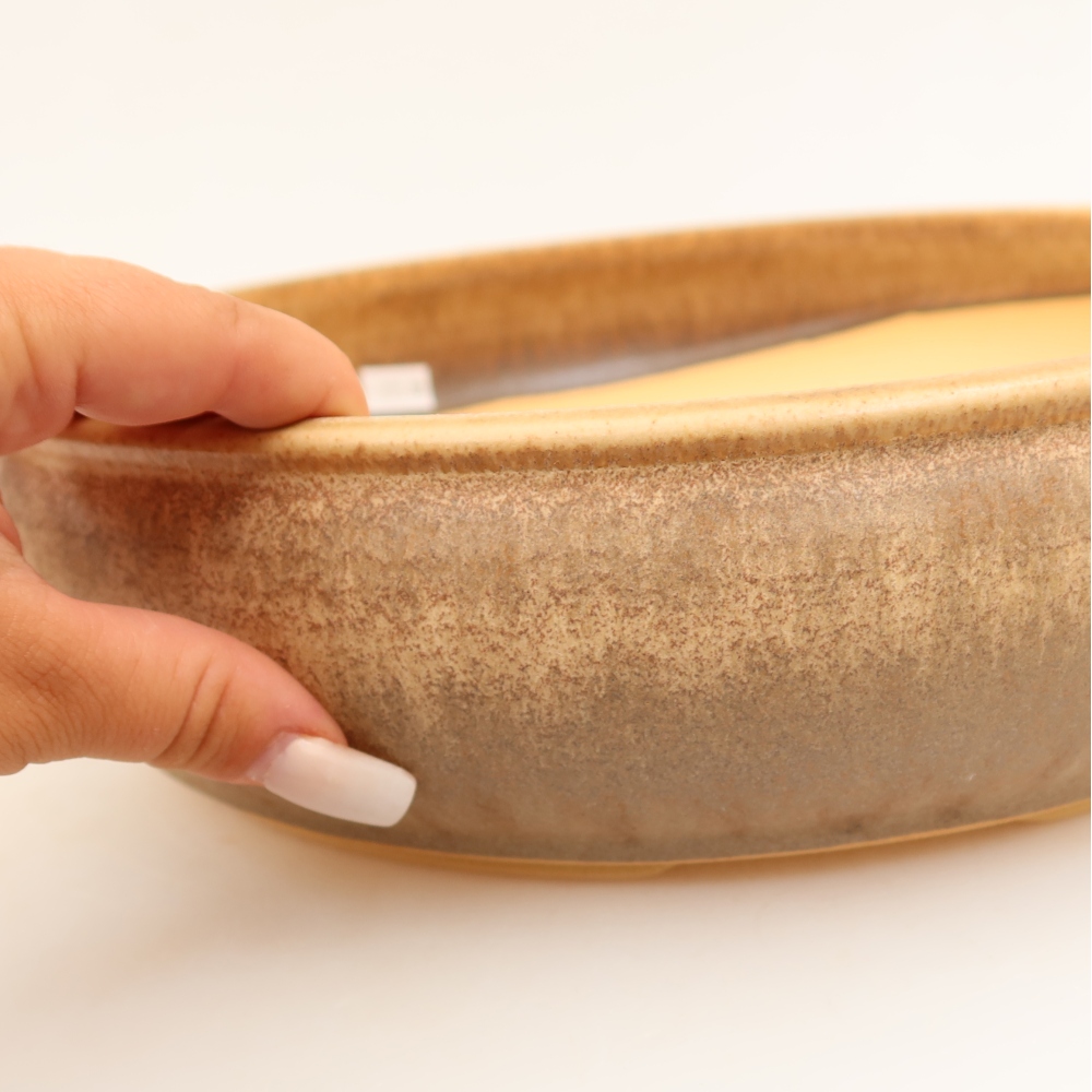 Keramik-Bonsai-Schale 31 x 31 x 8 cm, Farbe: Beige