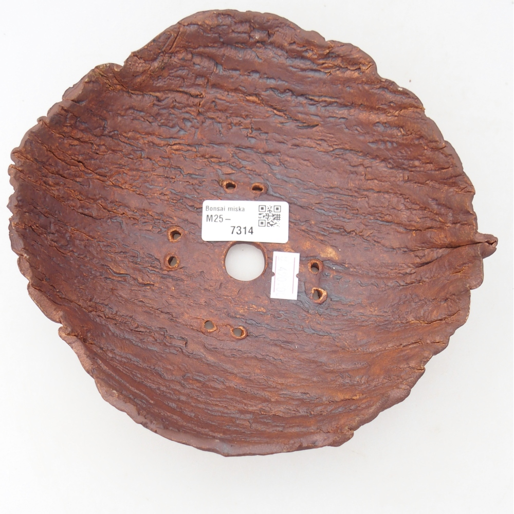 Keramikschale 19 x 19 x 6,5 cm , Farbe braun