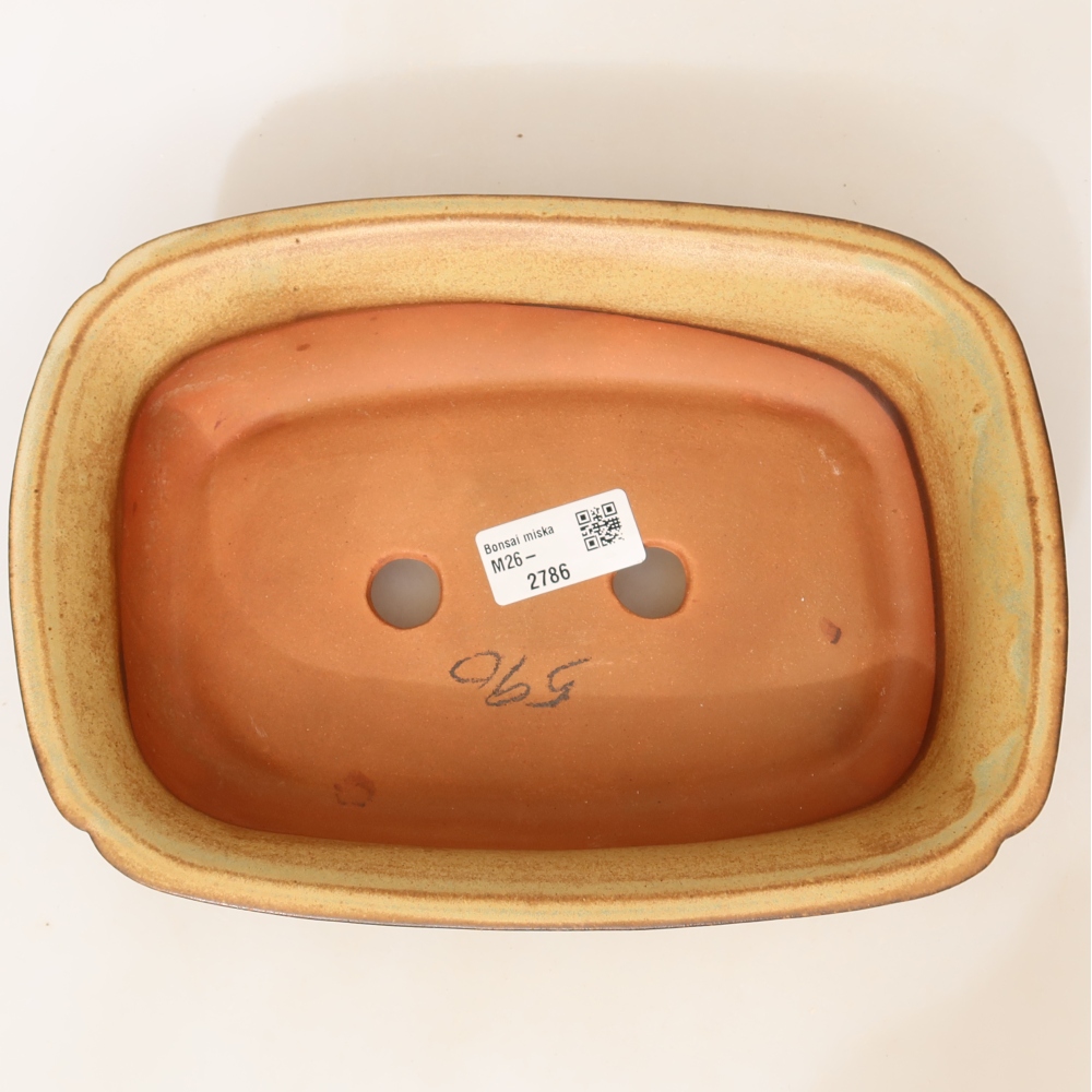 Keramikschale  24 x 17 x 6 cm, Farbe: Grün-Beige