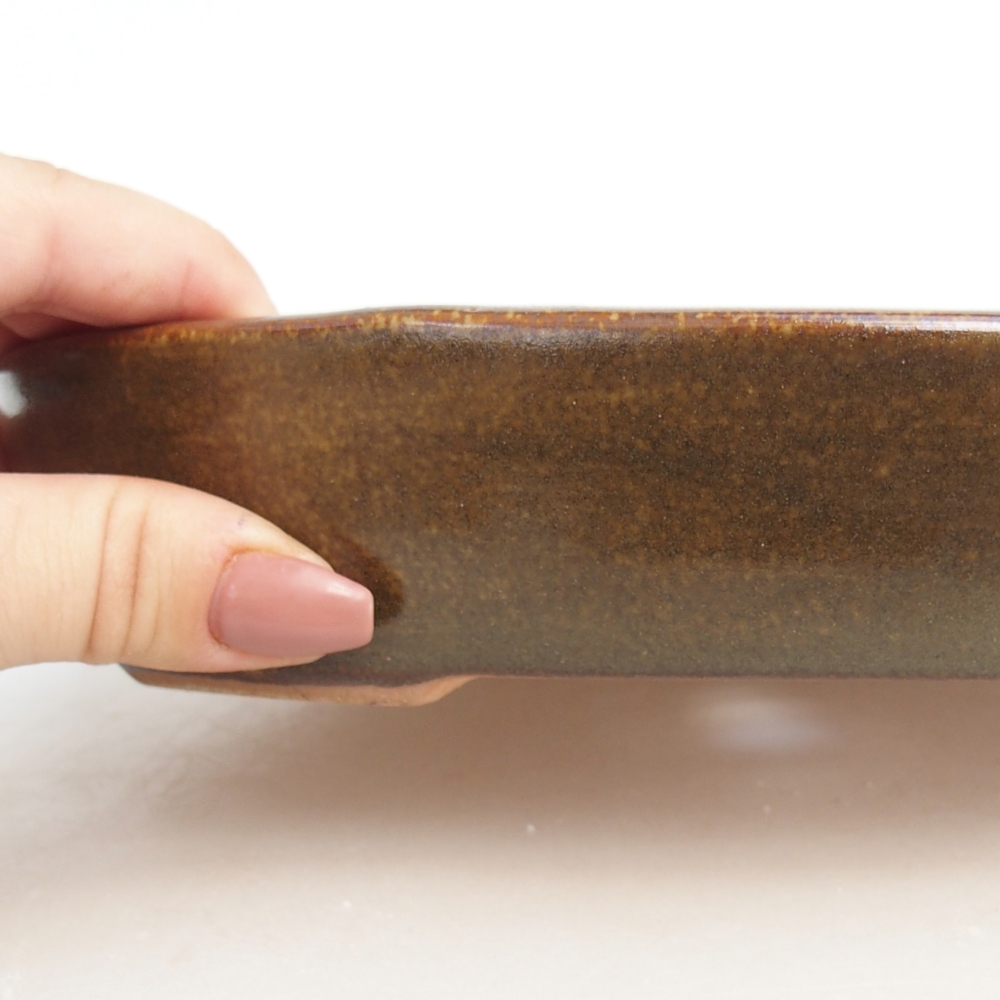 Bonsaischale aus Keramik 22 x 17 x 4 cm, braun