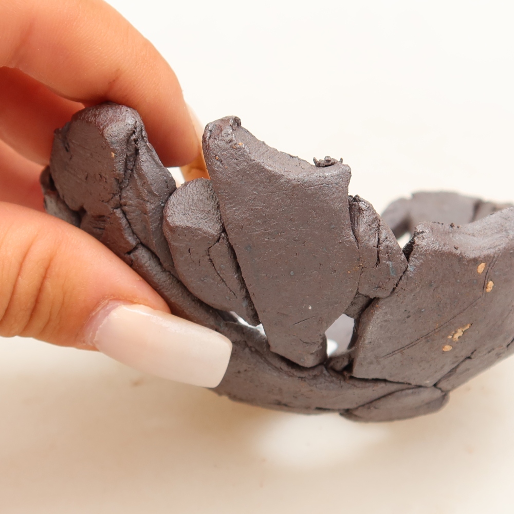 Keramikschale  10,5 x 9,5 x 5 cm, metallfarben