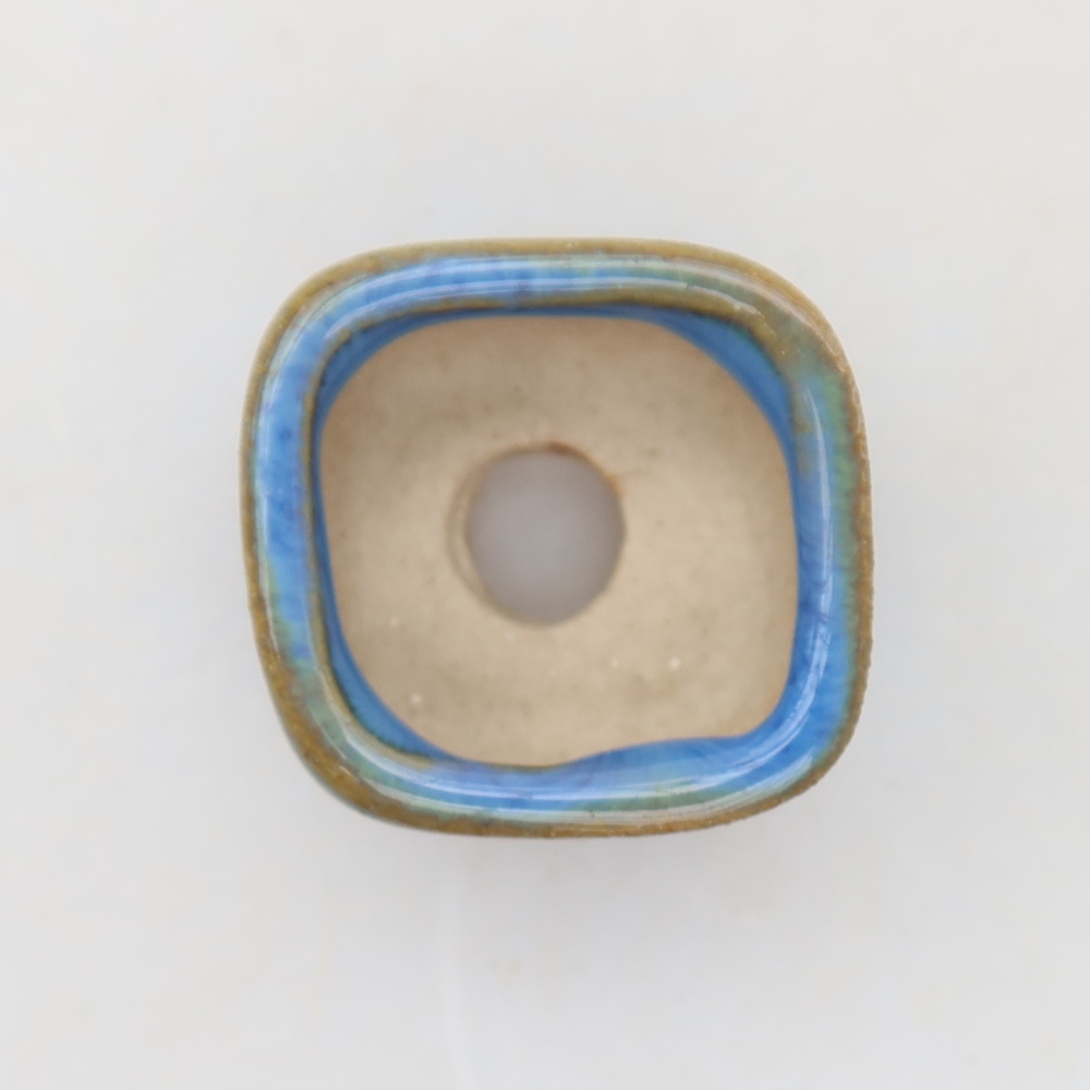 Keramik-Bonsai-Schale, 2 × 2 × 1,5 cm, Farbe: Blau