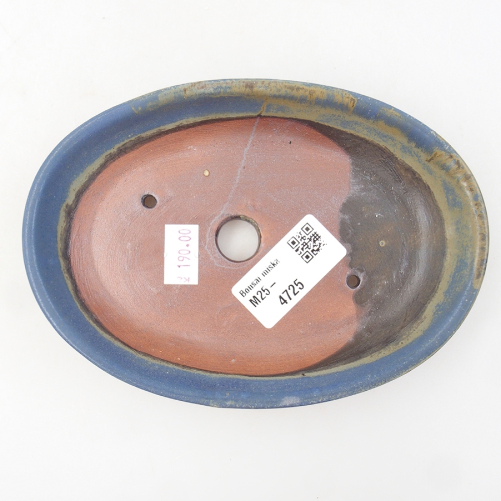 Keramik-Bonsaischale 15,5 x 11 x 3 cm, Farbe blau