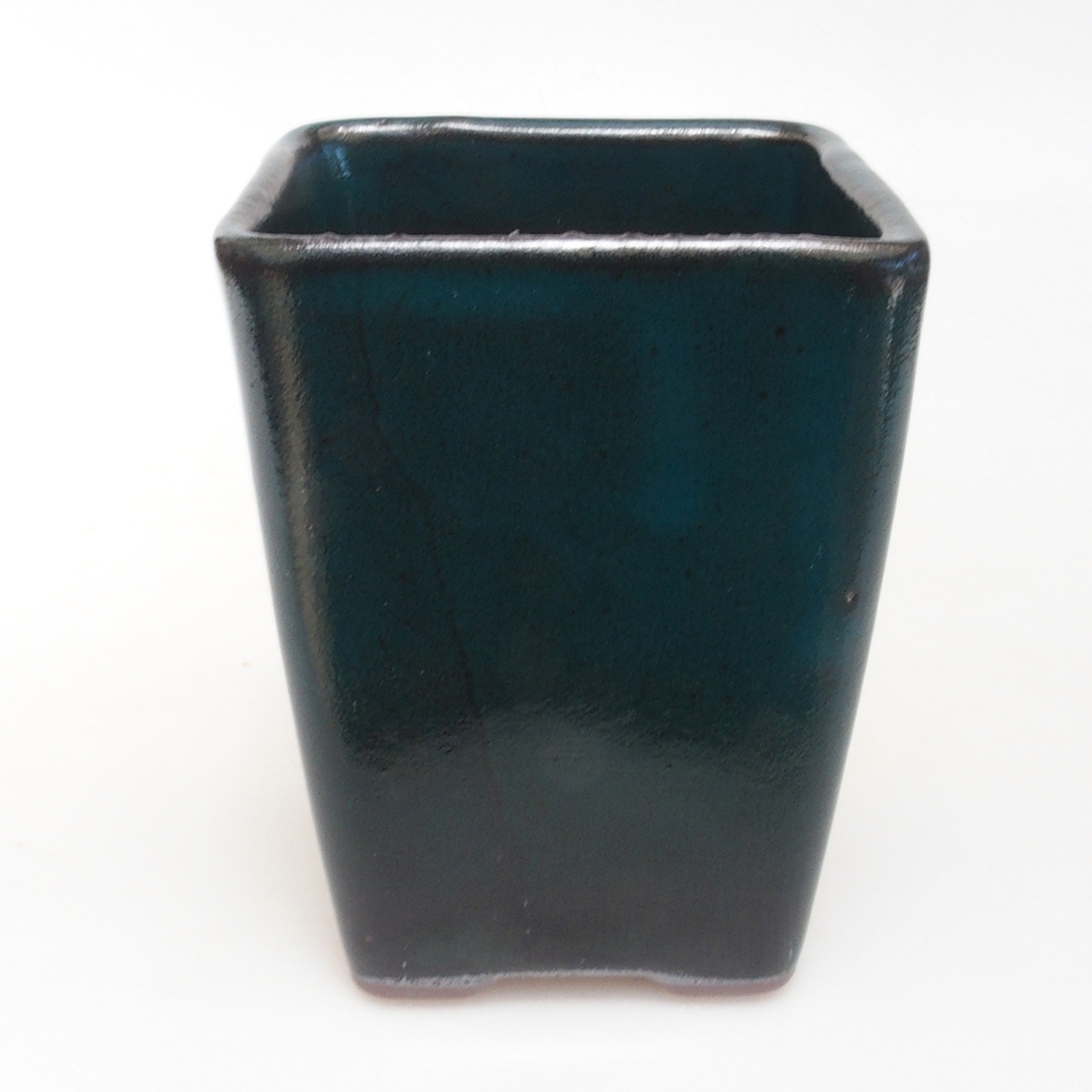 Keramik-Bonsaischale 8,5 x 8,5 x 11 cm, Farbe Grün
