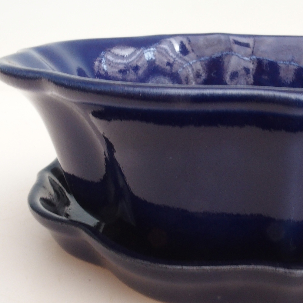 Bonsai-Schale + Untertasse H06 – 14,5 x 14,5 x 5 cm – blau