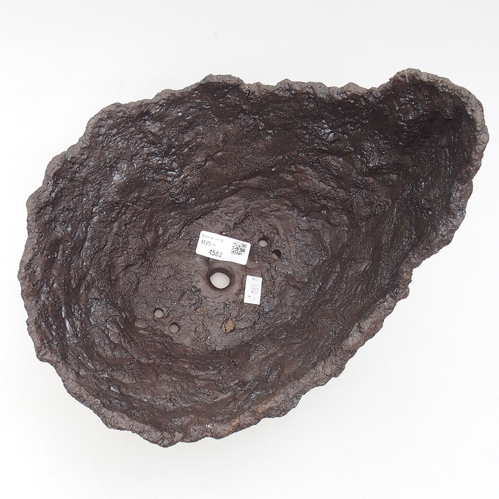 Keramikschale 24 x 22,5 x 22 cm, braun Farbe