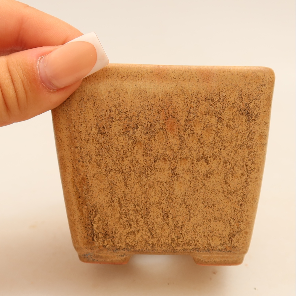 Keramik-Bonsai-Schale 7,5 x 7,5 x 6,5 cm, Farbe: Beige