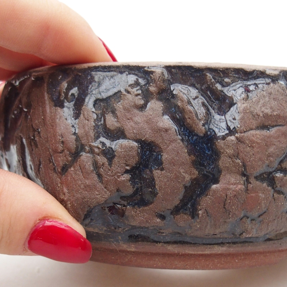 Bonsaischale aus Keramik 10,5 x 10,5 x 5 cm, braun