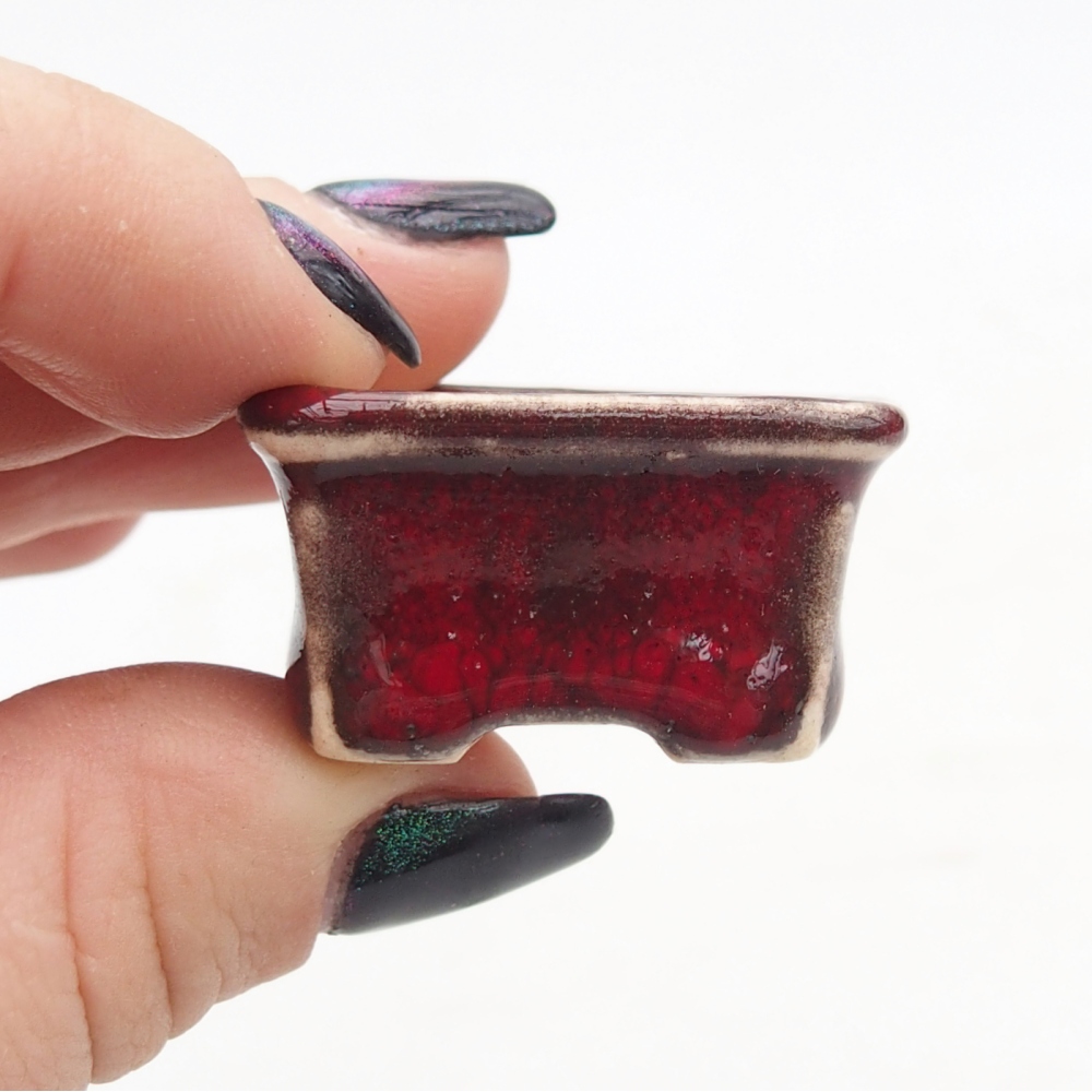 Mini-Bonsaischale 3 x 2,5 x 2 cm, Farbe rot