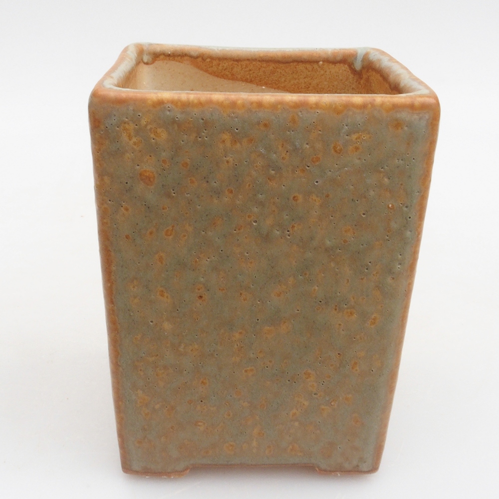 Keramik-Bonsaischale 7,5 x 7,5 x 9,5 cm, Farbe braun