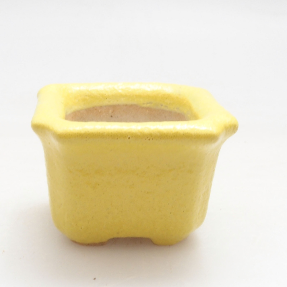 Keramik Bonsai Schale 3 x 3 x 2 cm, gelb