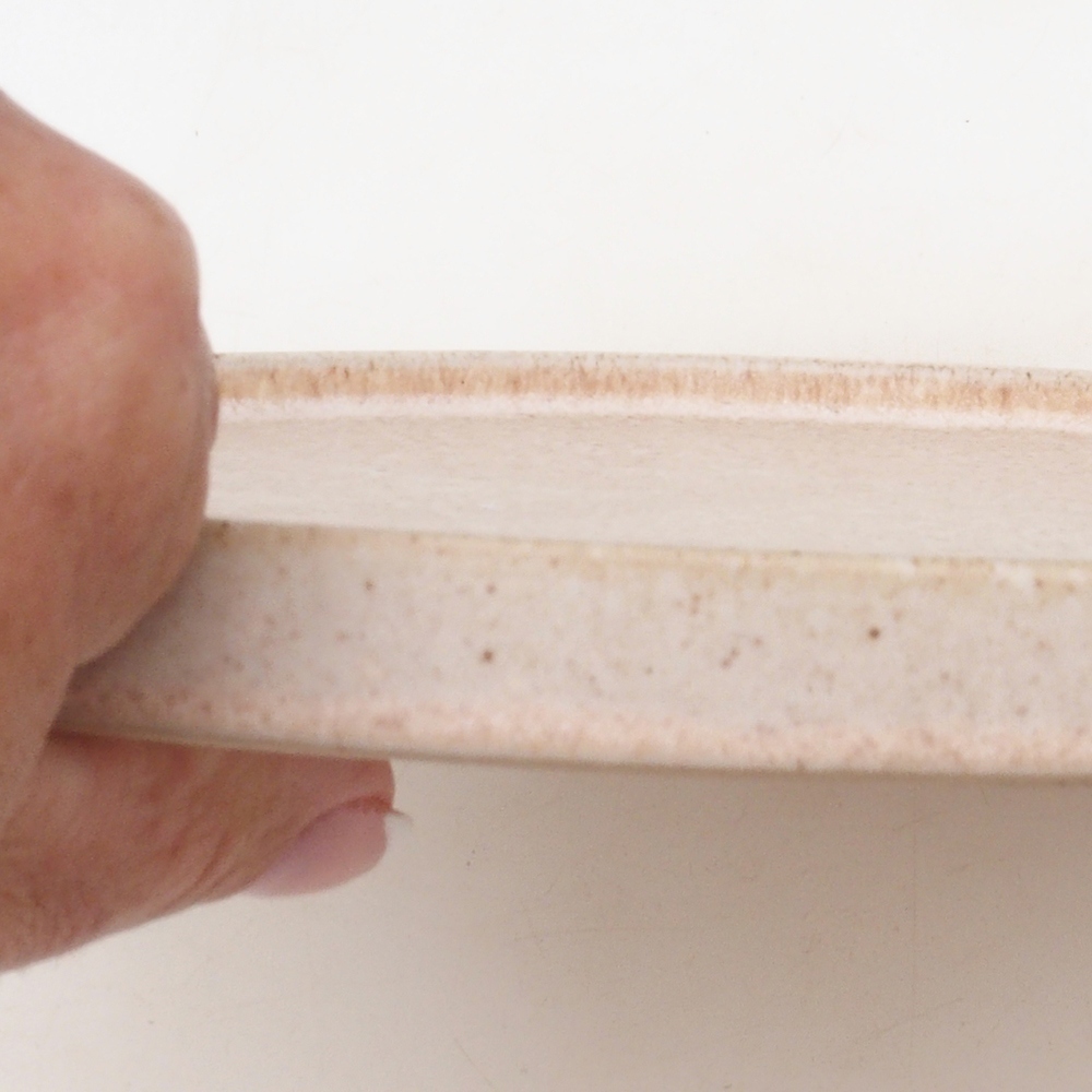 Bonsai-Schale rund D7-M – 24,5 × 24,5 × 1 cm – beige